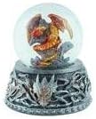 Fantasy Dragon Glittery Waterball, Collectible Sculpture Figure, 4-inch