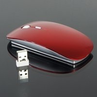 TopCase Red USB Optical Wireless Mouse for Macbook (pro,air) and All Laptop + Free TopCase® Mouse Pad