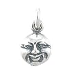 Tiny Round Man in the Moon Pendant or Charm in Sterling Silver, #8187