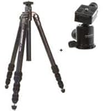 Flashpoint F-1228 Version II Carbon Fiber Tripod, 4 Section Leg Set, with FPTH2 Magnesium Alloy F2 Quick Release Ball Head, Supports 11 lbs, Max Height 60.25 inches
