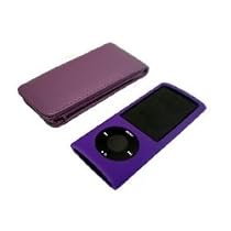 New 5th Generation Nano Purple Flip Case & Purple Silicone Cover For the New Apple iPod 5G Nano with Camera (Sep 2009) 8GB & 16GB