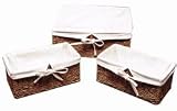 Canvas Lined Seagrass Baskets- Individual Small
