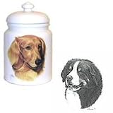 Bernese Mountain Dog Cookie Jar, Porcelain by Rosalinde (10 X 7)
