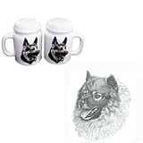 Keeshond Large Salt and Pepper Shaker, Porcelain by Rosalinde (4')