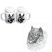 Keeshond Large Salt and Pepper Shaker, Porcelain by Rosalinde (4')