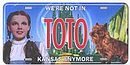 Wizard of Oz License Plate TOTO