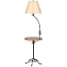 Wrought Iron Wood Tray Table Floor Lamp