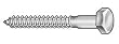 Industrial Grade 3AWT7 Hex Lag Screw, SS, 1/4x3 1/2 L, PK25