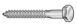 Industrial Grade 3AWU9 Hex Lag Screw, SS, 1/4x3 L, PK25