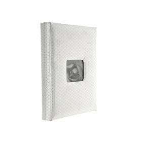 Flashpoint Proof Album Series, Holds 300 4x6 Photos, with a 3 x 3 Window Opening, Color: White Diamond Pattern Cover with White Pages.