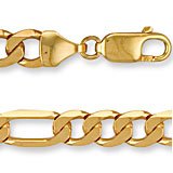 Image of Jewelco London 9ct Solid gold traditional Figaro chain Necklace . Click Here for Dimensions and Weights.