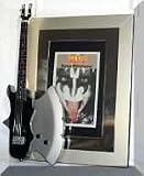 GENE SIMMONS Miniature Guitar Photo Frame KISS AXE