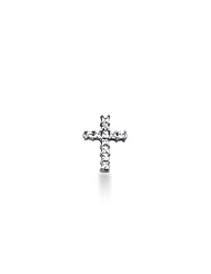 14K White Gold Princess Cut Diamond Share Prong Set Cross Pendant (0.55ct)