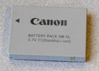 Canon NB-5L Kamera Akku Li-Ion (1120 mAh, 3.7V) für Ixus 800 IS / 850 IS / 900 Ti / 950 IS