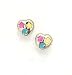 Jewelry : 14k Yellow Red Yellow and Blue Enamel Childrens Earrings