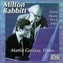 Babbitt: Piano Music Since 1983