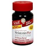 Schiff Melatonin Plus Tablets for Stress Relief - 180 Tablets