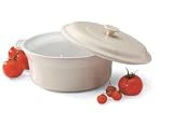 Mayfair & Jackson 5052bg 3 Quart Stoneware Casserole Dish with Lid Natural
