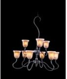 IMAGE OF Framburg 9359MB Cottage 9 Light Two Tier Chandelier Mahogany Bronze