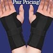 PAIR of Thermoskin Carpal Tunnel Braces with Dorsal Stay, Black , Left & Right Medium