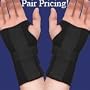 PAIR of Thermoskin Carpal Tunnel Braces with Dorsal Stay, Black , Left & Right Medium