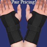 PAIR of Thermoskin Carpal Tunnel Braces with Dorsal Stay, Black , Left & Right Medium