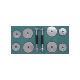 Click here to buy 40lb Chrome Dumbell Set.