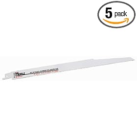 M.K. Morse RB12501014T05 12-by-3/4-by-0.050 10/14 TPI Bi-metal Reciprocating Saw Blade, 5-Pack