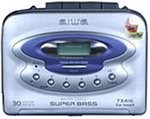 Aiwa HS-TX416 tragbarer Kassettenspieler mit Radio silber