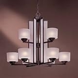 Minka Lavery 1888-357 Iron Oxide Lyric Contemporary / Modern 9 Light Up Lighting Chandelier from the Lyric Collection