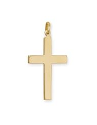 14K Gold Filled Plain Cross Pendant Polished Finish - Made in the USA, Pendant Only
