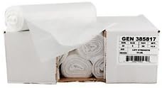 GEN 404612 GEN High-Density Can Liner, 40 x 46, 45-Gallon, 12 Micron Equivalent, Clear, Case of 250 Liners