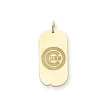 Chicago Cubs 1 1/4in Dog Tag - 14kt Yellow Gold