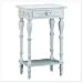 Living Room End Tables | White End Tables | Wood End Tables | Living Room Tables | Night Tables - CARVED WOOD TOP WHITE SIDE NIGHT END TABLE SHABBY CHIC