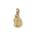 9ct Yellow Gold Sapphire Set Horse Charm