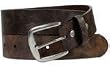 FRENCH CRAFT 38 MM VINTAGE DISTRESSED LEATHER W/ ANTIQUE NICKEL SNAP OFF BUCKLE BROWN