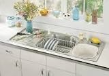 Elkay ILCGR5322R Contemporary Gourmet Double Bowl Sink to Right of Ribbed Area - ILCGR5322R