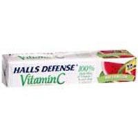 Halls Defense Vitamin C Supplement Drops Stick, Watermelon  9 Sticks/ Pack, 20 /Case
