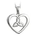 Sterling Silver Trinity Knot Heart Pendant Necklace - Made in Ireland