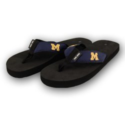 Michigan Wolverines Logo Flip-Flops - Footwear