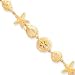 14k Solid Open-Back Shell Starfish Bracelet - 8 Inch