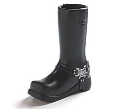 Black Motorcycle Boot Vase/Planter For Office And Home Decor
