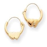 14k Mini Heart Hoop Childrens Earrings