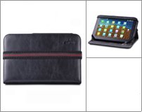 Acase Vintage Acme Black Leather Case with Stand for Samsung Galaxy Tab P1000 WiFi 3G