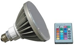 18 Watt RGB LED PAR 38 Remote Control Light - Dimmable - Color Changing Bulb On Sale