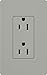 Lutron Claro 15 Amp Duplex Outlet, CAR-15-GR, Gray