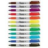 Sanford(R) Sharpie(R) Permanent Fine-Point Markers, Assorted Colors, Pack of 12