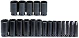 Stanley Proto J74116 19 Piece 6 Point 1/2 Drive Deep Impact Socket Set