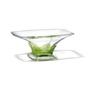 Buy 13 Length Green Crystal Bowl - Grace Collection - Bohemia Crystal - Made In Czech Republic now!