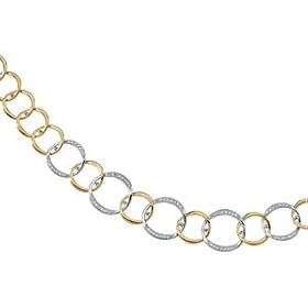 14K Two Tone Gold Diamond Fashion Necklace